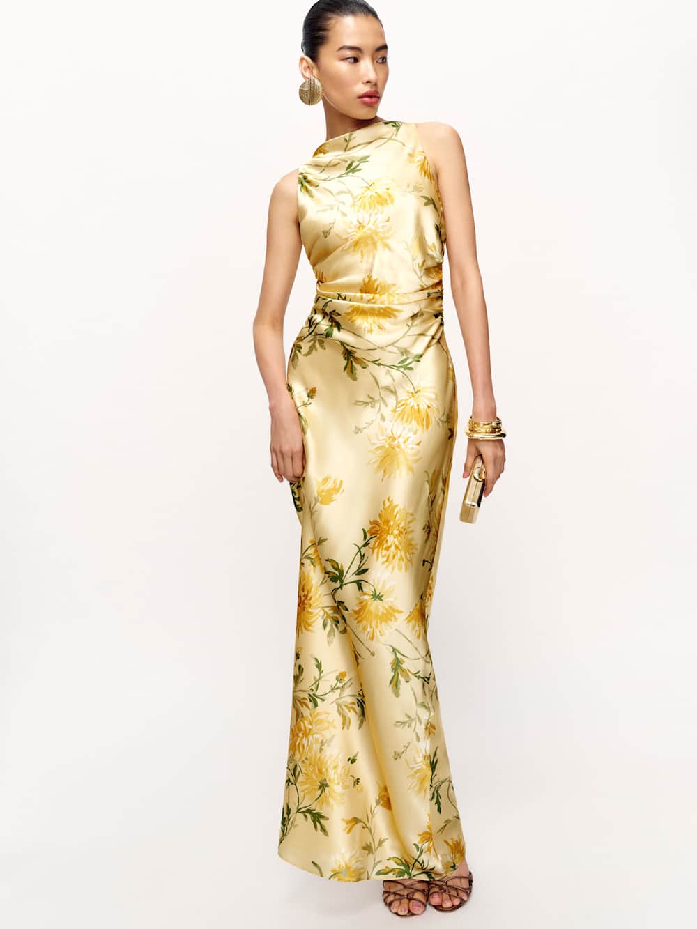 Reformation Anaiis Silk Dress - Honeyglow