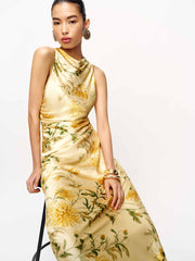 Reformation Anaiis Silk Dress - Honeyglow