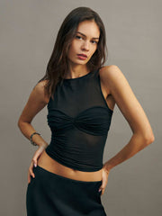 Reformation Rose Knit Top - Black