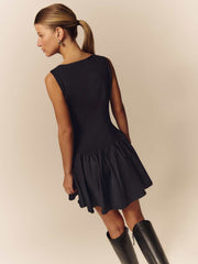 Reformation Defina Knit Dress - Pitch Black