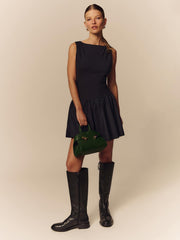 Reformation Defina Knit Dress - Pitch Black