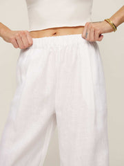Reformation Petites Fernando Linen Wide Leg Pant - White
