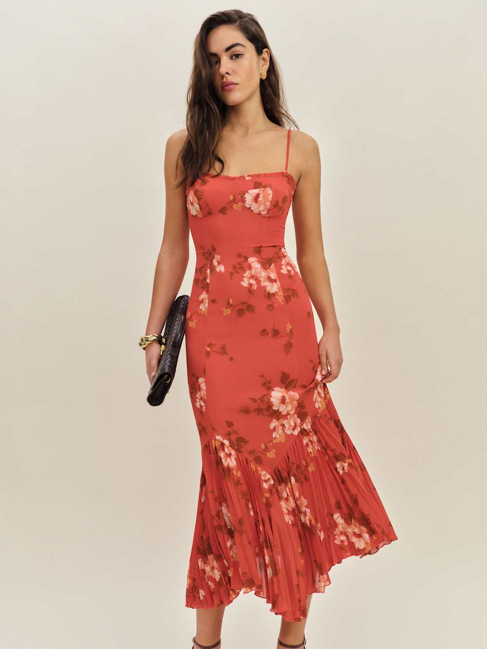 Reformation Aiko Dress - Coral Bloom