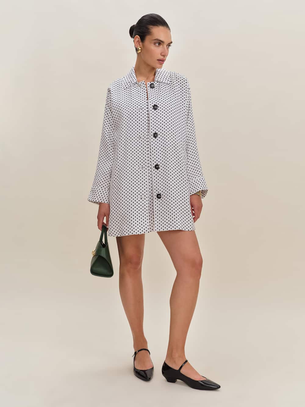 Reformation Irene Linen Jacket - Eclipse Dot