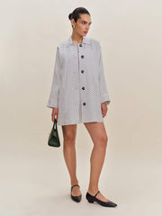 Reformation Irene Linen Jacket - Eclipse Dot