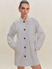 Reformation Irene Linen Jacket - Eclipse Dot