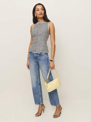 Reformation Amela Linen Top - Remy Check