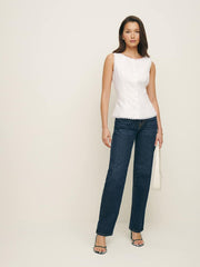 Reformation Amela Linen Top - White