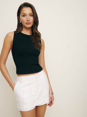 Reformation Parker Linen Skort - White