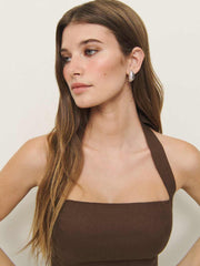 Reformation Malika Linen Top - Chocolate Cake