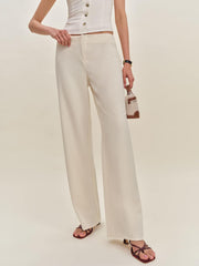 Reformation Vida Low Rise Pant - Cream