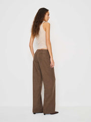 Reformation Vida Low Rise Pant - Brown Wool