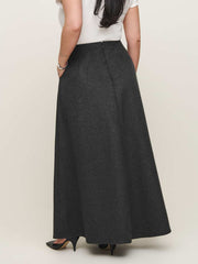 Reformation Lucy Skirt Es - Charcoal Wool