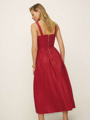 Reformation Balia Linen Dress - Sundried Tomato