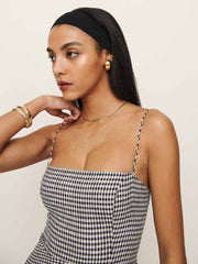 Reformation Monette Linen Dress - Remy Check