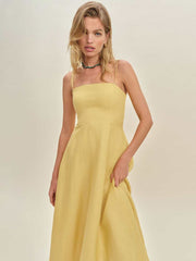 Reformation Monette Linen Dress - Sunshine