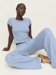 Reformation Olive Knit Top - Ice Water