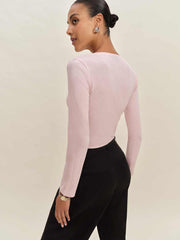 Reformation Ari Pointelle Knit Cardigan - Cherry Blossom