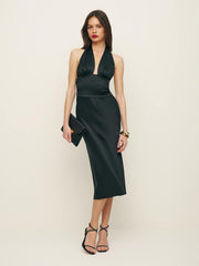 Reformation Millicent Silk Dress - Black