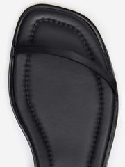 Reformation Lake Flat Sandal - Black Leather