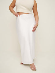 Reformation Layla Linen Skirt Es - White
