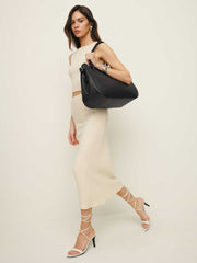 Reformation Oversized Patrizia Bag - Black Leather