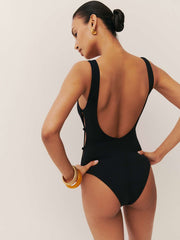 Reformation Posidonia One Piece Swimsuit - Black
