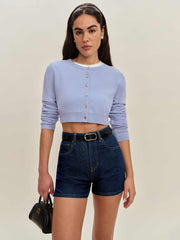 Reformation Norah Stretch High Rise 3.5” Jean Shorts - Seneca