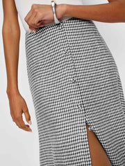 Reformation Andi Linen Maxi Skirt - Remy Check