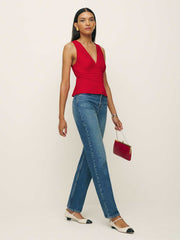 Reformation Meg Top - Lipstick