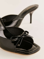 Reformation Clementine Heeled Mule Sandal - Black Patent