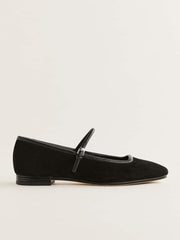 Reformation Charlie Ballet Flat - Black Suede