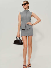 Reformation Carla Low Waist Skirt - Smoke