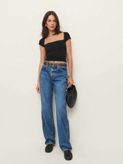Reformation Bardot Knit Top - Black
