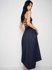 Reformation Ginny Cotton Sweater Dress - Navy