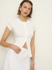 Reformation Raelynn Knit Top - Bleach