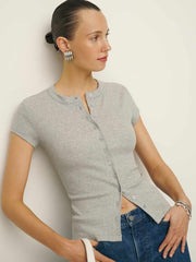 Reformation Raelynn Knit Top - Heather Grey