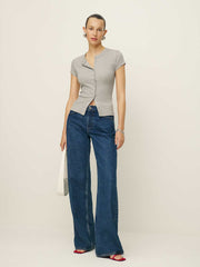 Reformation Raelynn Knit Top - Heather Grey