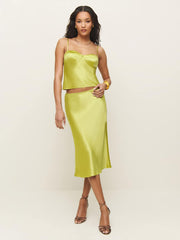 Reformation Sia Silk Two Piece - Algae Bloom