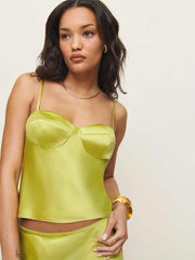 Reformation Sia Silk Two Piece - Algae Bloom