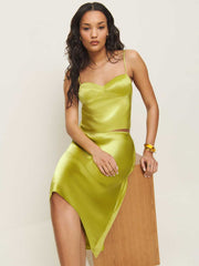 Reformation Sia Silk Two Piece - Algae Bloom