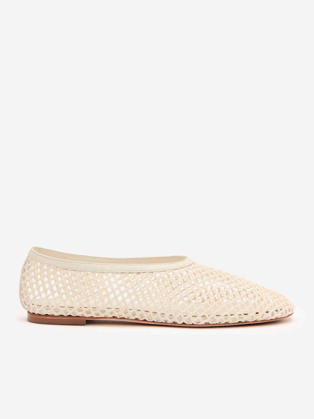 Reformation Britt Ballet Flat - Ivory Crochet