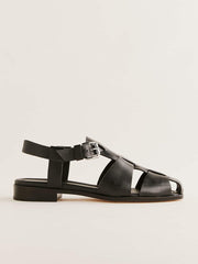 Reformation Freya Fisherman Sandal - Black Leather