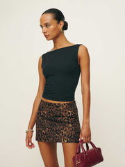 Reformation Charchi Skirt - Leopard