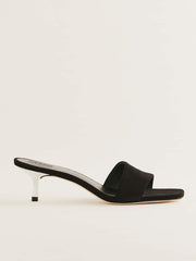 Reformation Hartzell Heeled Sandal - Black Suede