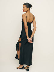 Reformation Malorie Silk Dress - Black
