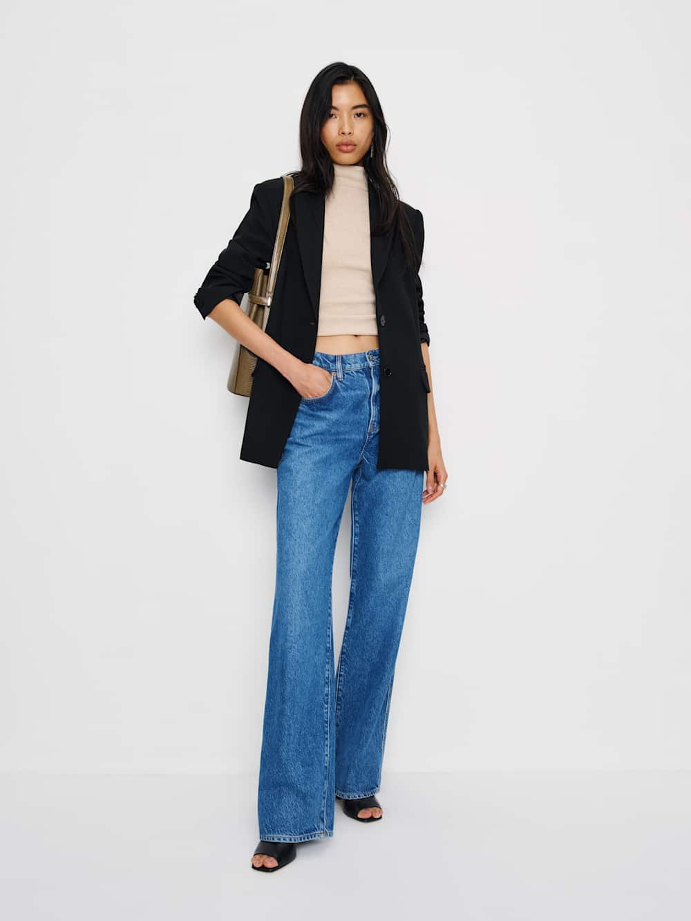 Reformation James Relaxed Blazer - Black