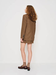 Reformation James Relaxed Blazer - Brown Check