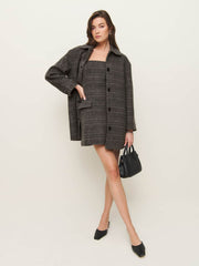 Reformation Irene Jacket - Charcoal Plaid
