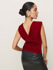 Reformation Amelia Knit Top - Red Velvet